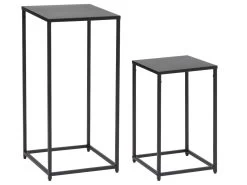 Lot De 2 Tables D'appoint , Bout De Canapé Ou Sellettes En Métal Noir