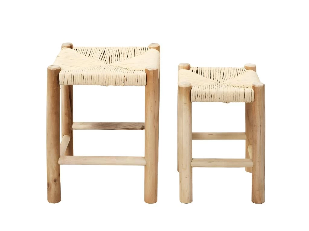 PRISIO - Tabourets Gigognes Tressés En Bois De Paulownia – Image 5