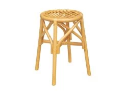 Tabouret En Rotin D 31 X H 45 Cm