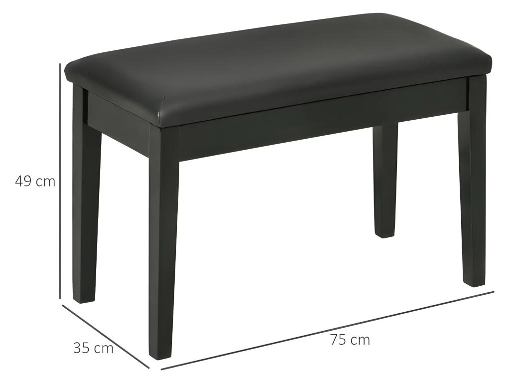 Banquette Tabouret Coffre CORDOUE Noire – Image 3