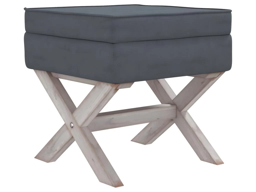 Tabouret De Rangement 45 X 45 X 49 Cm Velours Gris Foncé 02_0010869 – Image 2
